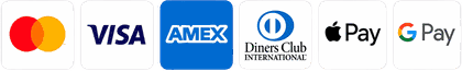 Accepted cards: Mastercard, Visa, American Express, Diners Club, Apple Pay and Google Pay
